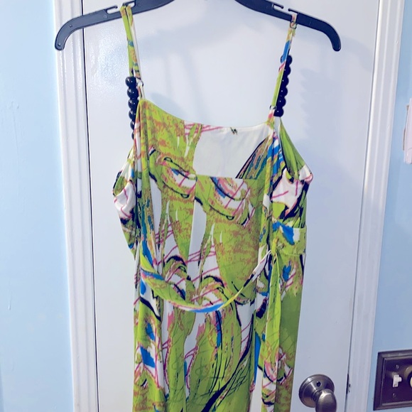 Maxi dress size large multicolor beat it spaghetti straps, tie it the waist - Picture 4 of 7